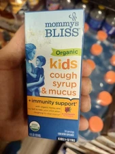 Mommy's Bliss Organic Cough Syrup & Mucus for Kids, 4 Fl Oz Exp 06/2026