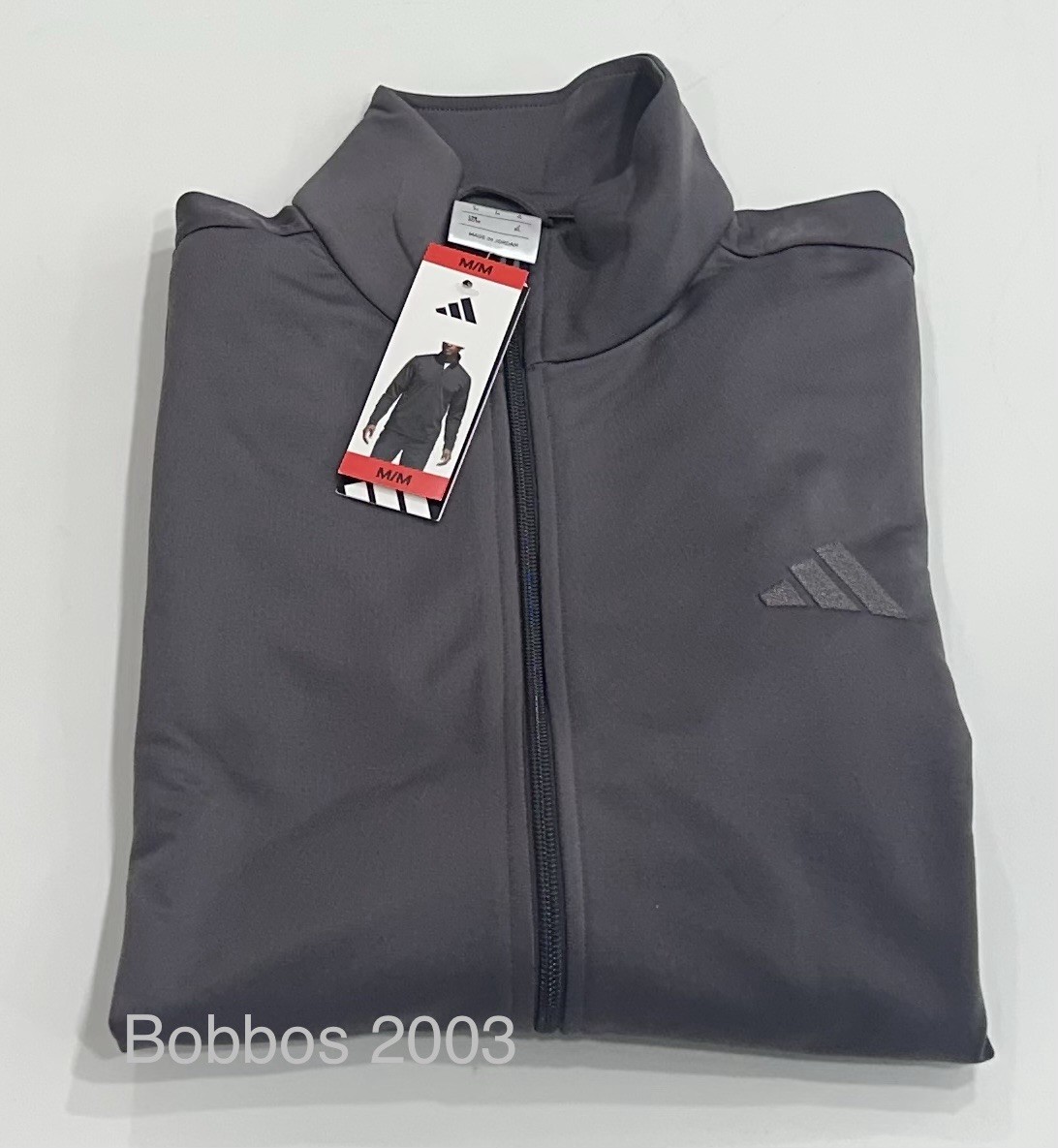 Adidas Men’s Full Zip Tricot Track Jacket, Gray, Size M