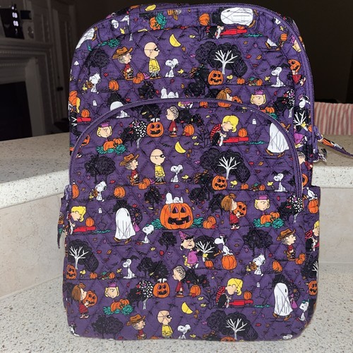 Vera Bradley Snoopy Peanuts Halloween lila großer Rucksack Schultasche Neu mit Etikett