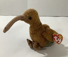 TY Beanie Baby Retired-  Beak the Kiwi Bird" -MWMT Birthday-2/3/1998