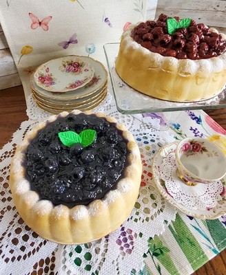 Fake /Faux Raspberry or Blackberry 7 inch Tart Cake  Prop, Display, Décor, Photo