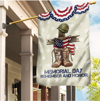 Memorial Day Remember And HonorHOUSE FLAG GARDEN FLAG HALLOWEEN GIFT BEST PRICE
