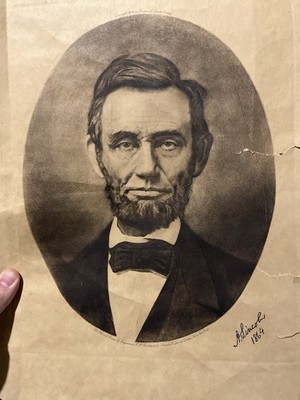 Vintage Abraham Lincoln Portrait Print   1906 Francis D. Tandy Co. 