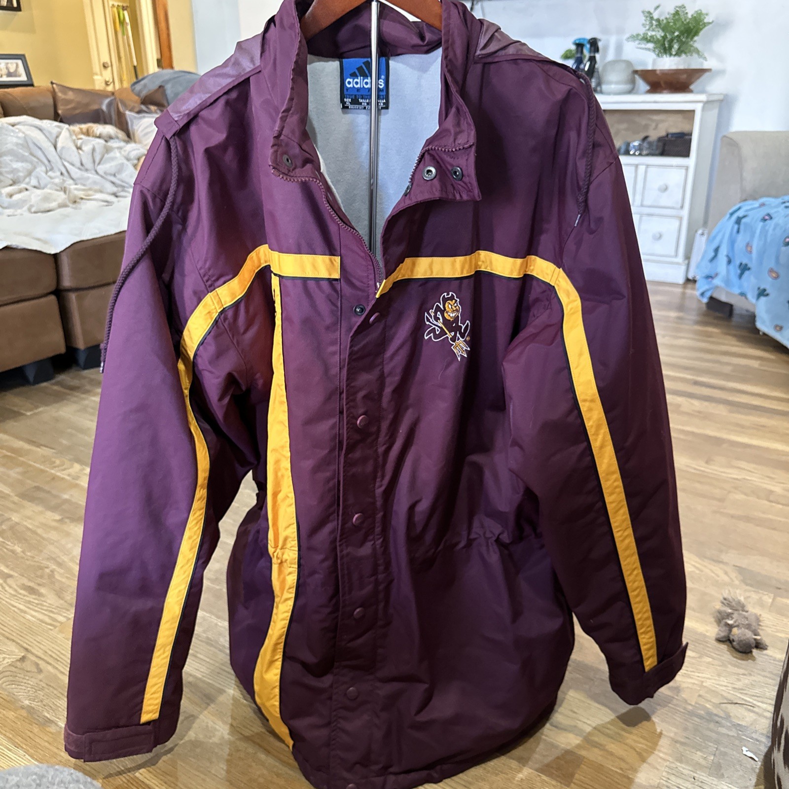 Vintage Adidas Arizona State Sun Devils Sideline Jacket XL Insulated NCAA Y2K