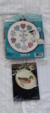 VINTAGE 2 LOT  DIMENSIONS DALE BURDETT CROSS STITCH KIT WITH FRAMES NEW