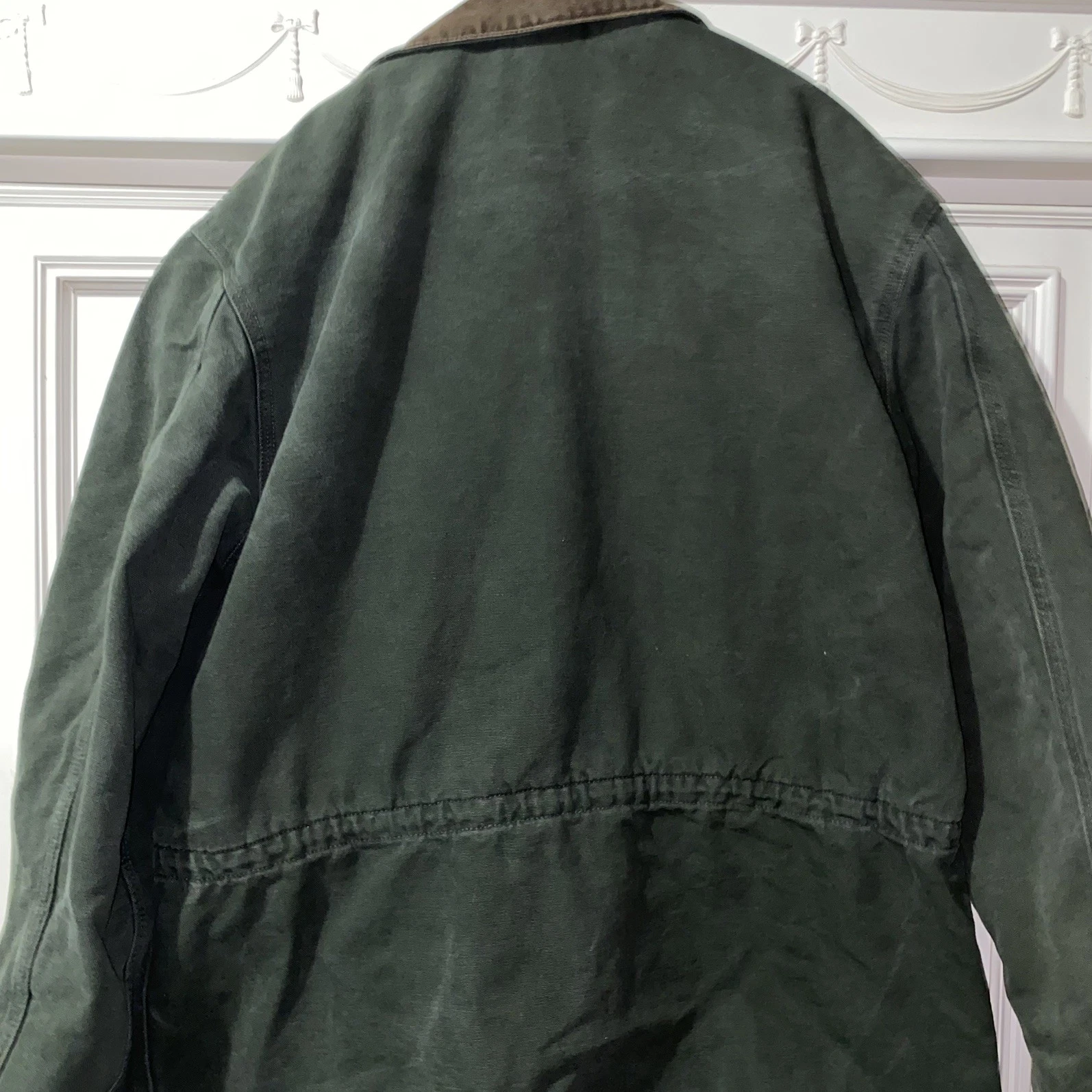 Vintage 1996 CARHARTT Forest Green Blanket Lined Barn Jacket - product detail image 3