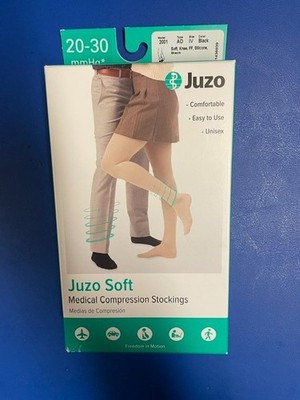Juzo 2001, Compression Stockings, Soft Knee, FF, Black, 20-30mmHg