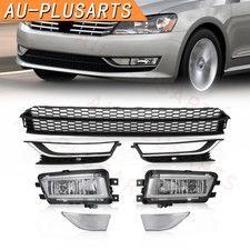 Front Bumper Lower Grille Fog Lights Set Fit For 2012-2015 Volkswagen Vw Passat Front Bumper Lower Grille Fog Lights Set Fit For 2012-2015 Volkswagen Vw Passat