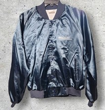 Vtg 80s 90s Southern Bell BellSouth Telecom Snap Up Bomber Jacket USA Made XL