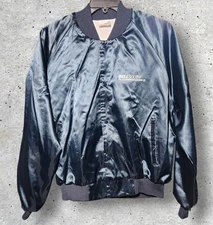 Vtg 80s 90s Southern Bell BellSouth Telecom Snap Up Bomber Jacket USA Made XL