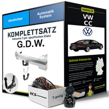 Für VW CC Typ 358 Anhängerkupplung abnehmbar +eSatz 7pol 02.2012-jetzt NEU ABE