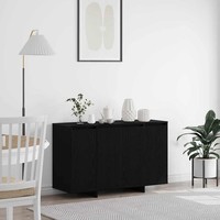 Vidaxl Sideboard Schwarz Eichen-Optik 120 X 41 X 75 Cm Holzwerkstoff Neu