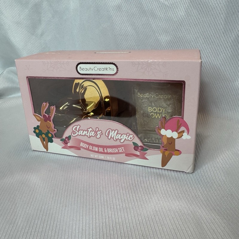Beauty Creations Santa's Magic Body Glow Oil & Brush Set