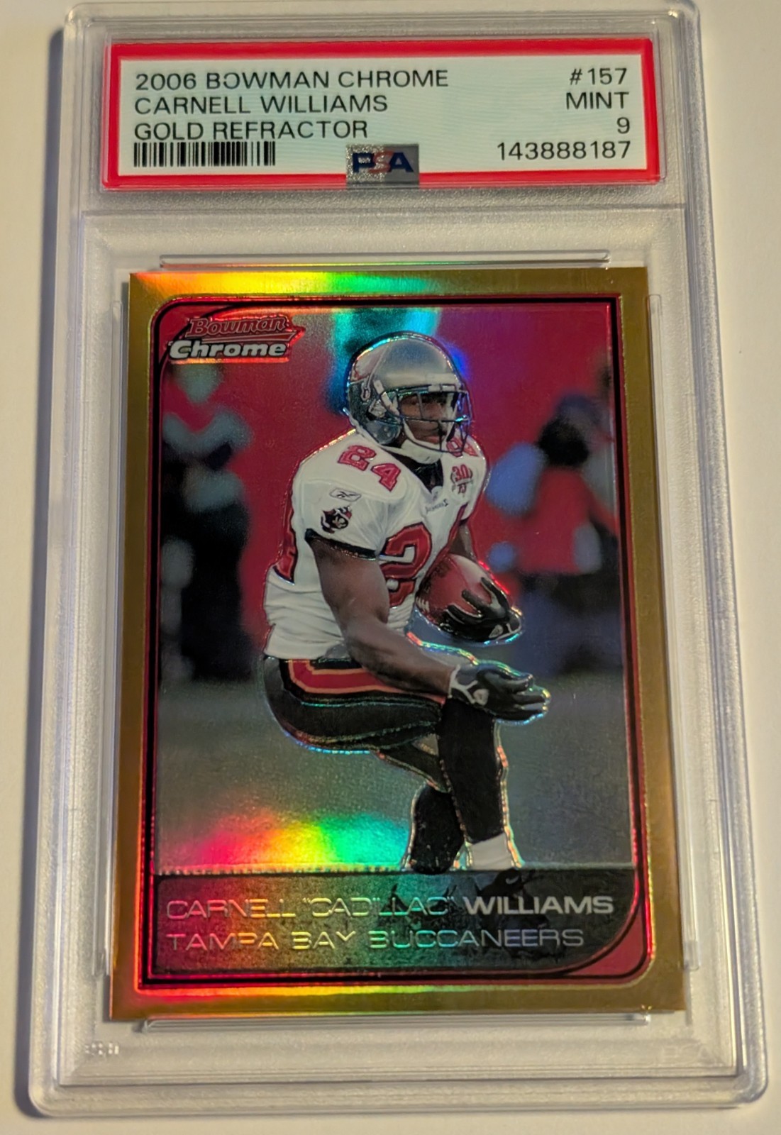 2006 Bowman Chrome Gold Refractor Carnell Williams #/50 PSA 9 #157 RARE SP 
