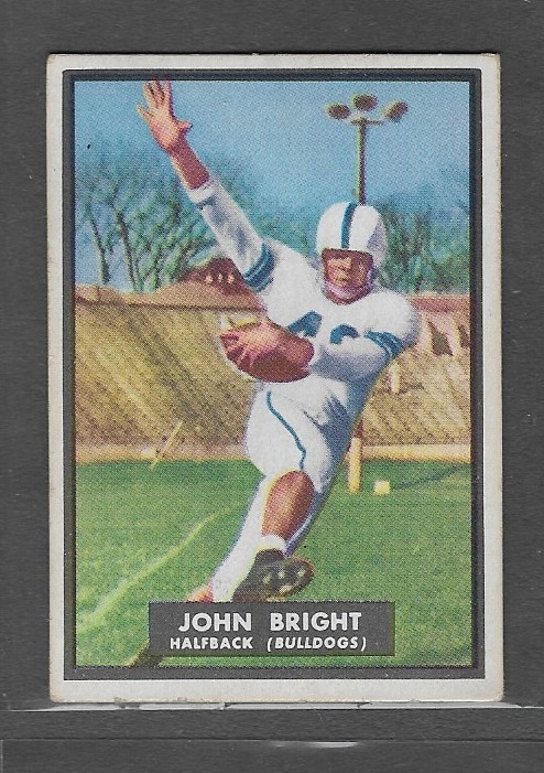 1951 Topps Magic #72 John Bright (RC) (HOF) (EX-EXMT) Drake Bulldogs - Calgary