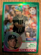 MATT OLSON 2018 Topps Chrome 1983 GREEN Refractor /99 Card PWE