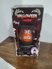 Vintage Halloween Jack O Lantern Light With Handle 9.5" Tall Works New Batteries