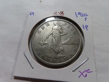 R18 Philippines 1910-S Silver 1 Peso XF