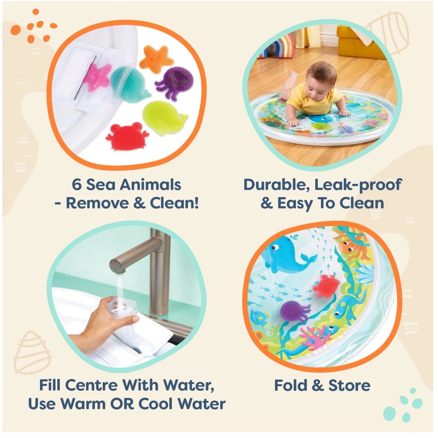 Interactive Tummy Time Mat with Removable Toys