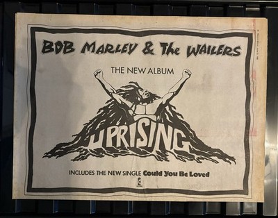 Bob Marley & The Wailers Uprising Tour Advert NME Cutting 1980