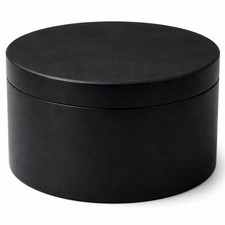 Unique Salt and Pepper Box Elegant Round Marble Black Salt Box With Lid For S...
