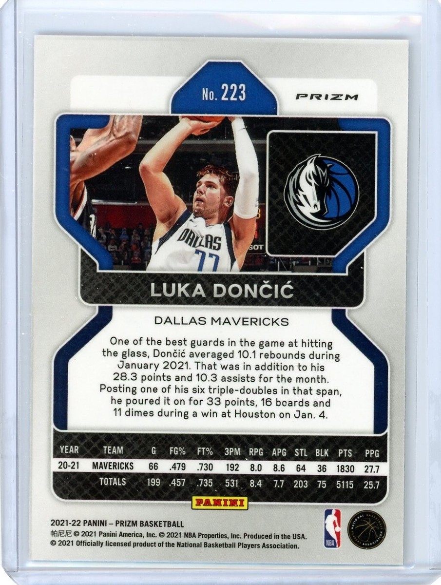 2021-22 Panini Prizm Luka Doncic Silver Wave Prizm #223