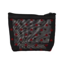1 Pc Women Mesh Triangle Cosmetic Bag for Outdoor Activities Travel Black