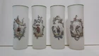 Vintage Federal Glass Asian Chinese Frosted Tom Collins Tumblers MCM Barware A9