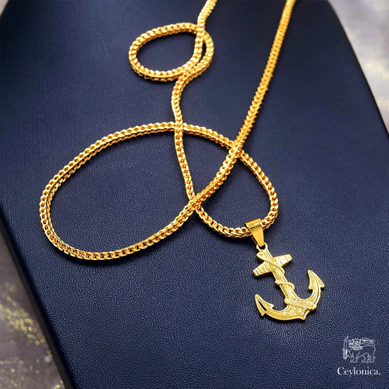 gold anchor pendant for men｜TikTok Search