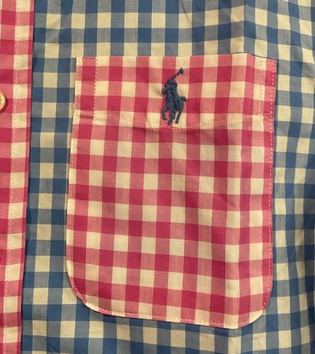 Polo Ralph Lauren Big Boys Colorblock Gingham Fun Shirt Sz M (10/12) NWT - Picture 5 of 7