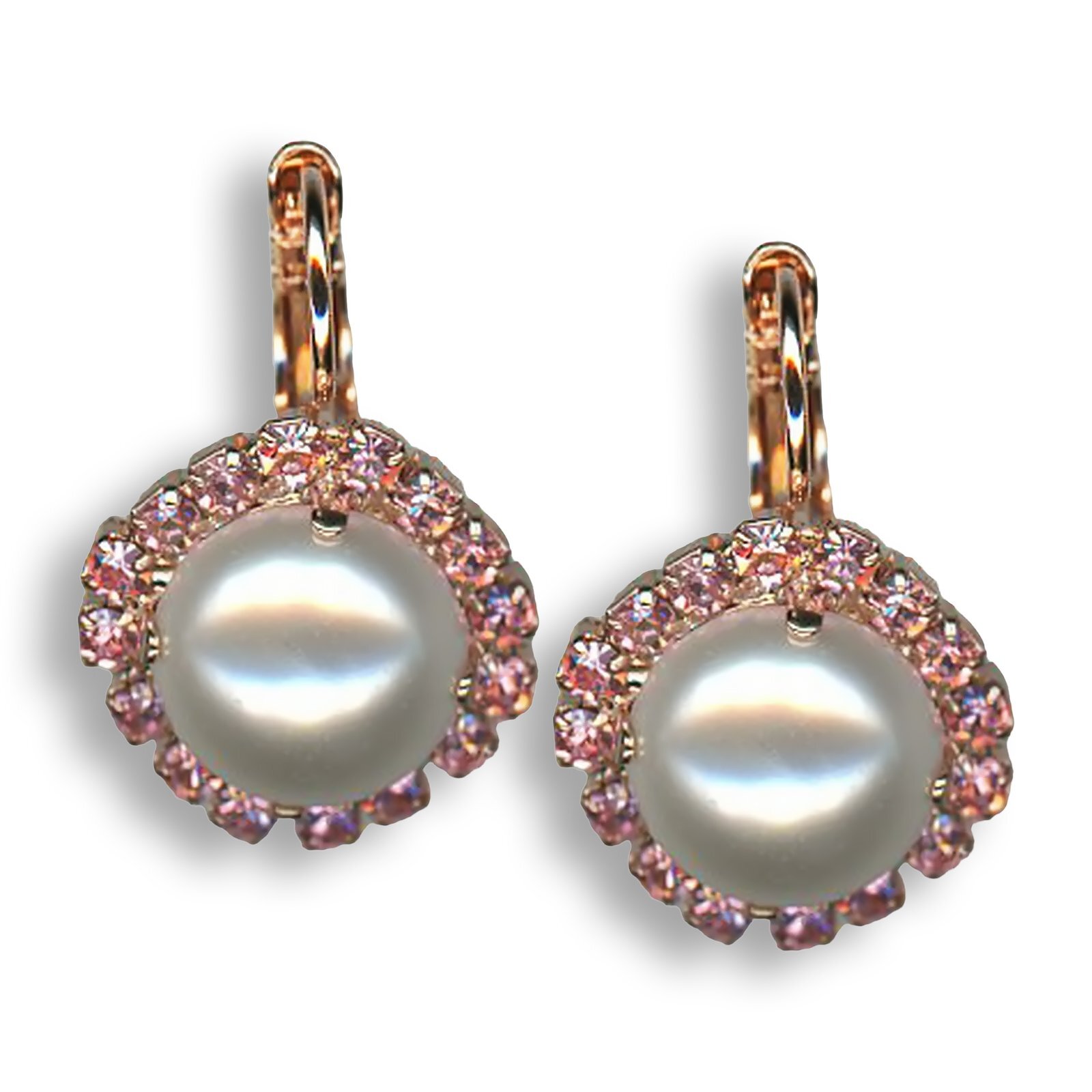 Mariana My Treasures Pearl Rose Swarovski Crystal Drop Earrings-image