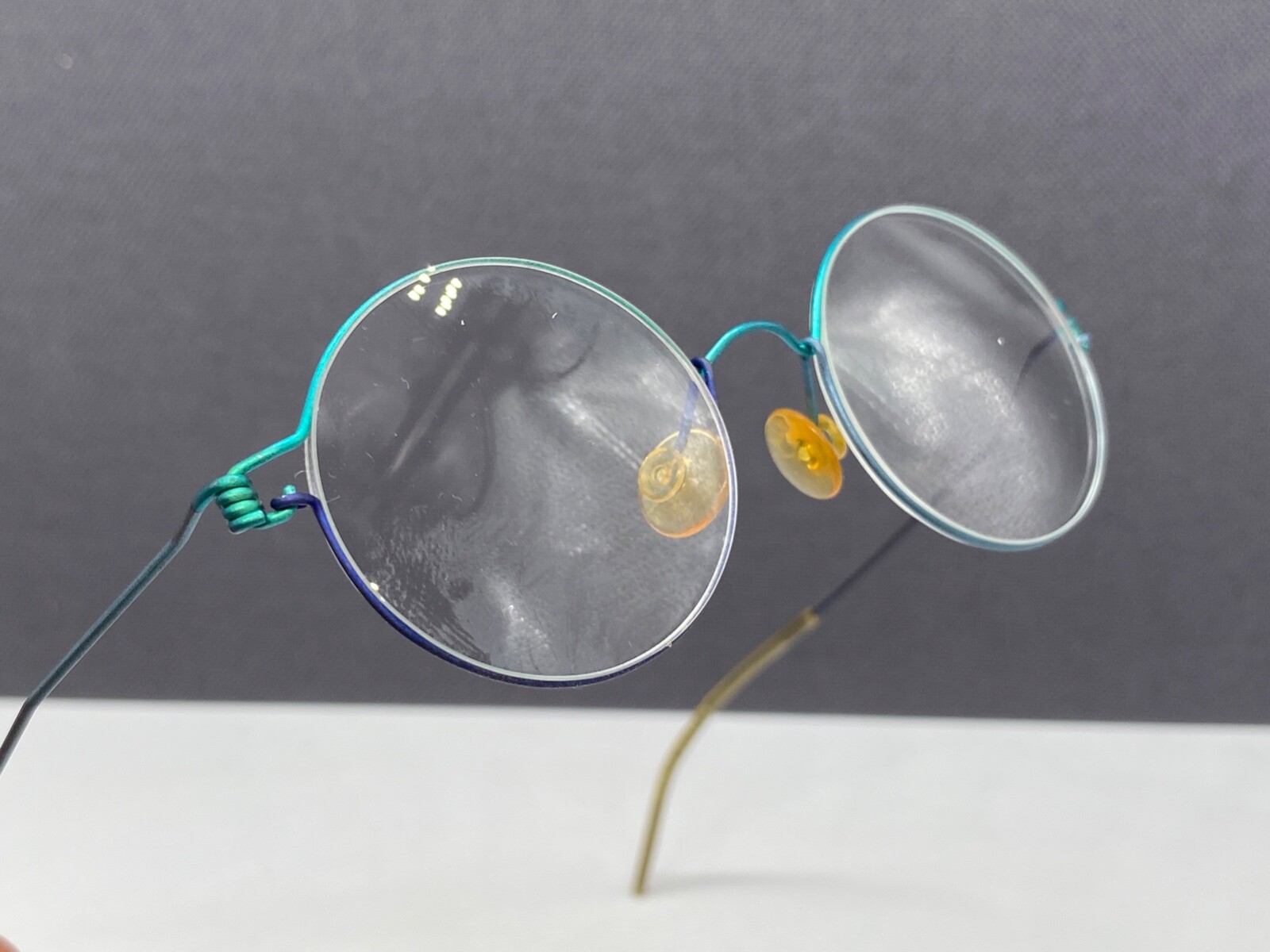 Lindberg Brille Damen Rund Grün grau panto klein Small XS Air Rim Titan