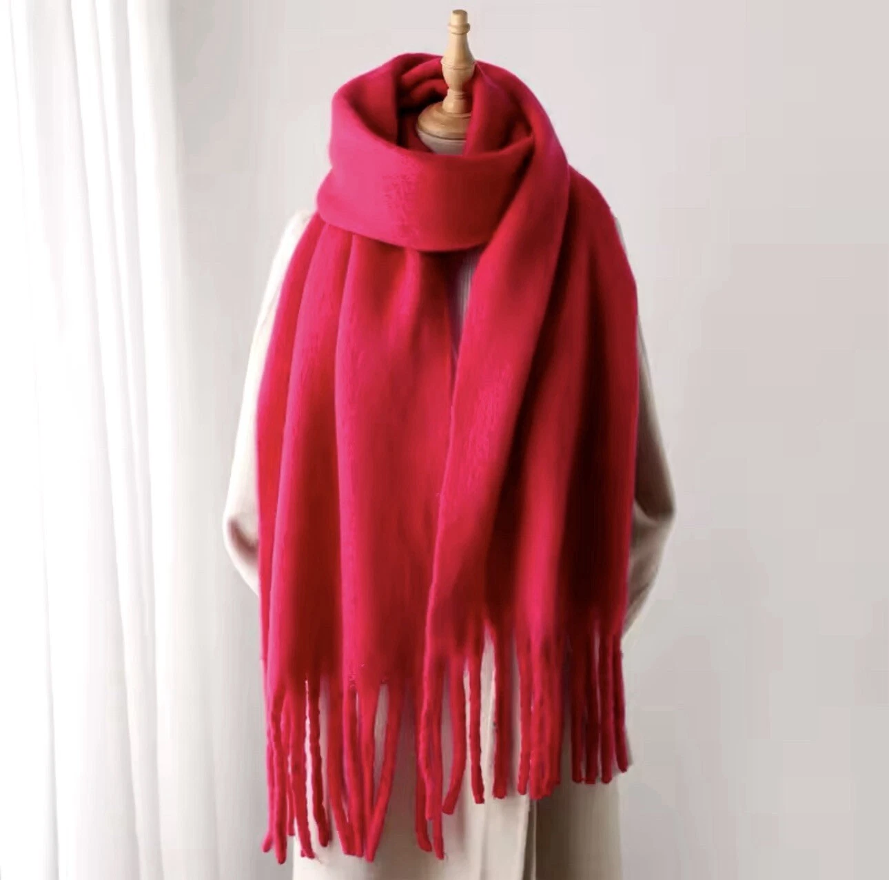 New Double Sided Simulated Winter Shawl Cashmere Pashmina Wool Unisex Bufanda UK