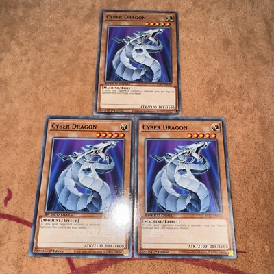   3x YUGIOH Cyber Dragon SGX1-ENG01 Common PLAYSET SPEED DUEL NM 1ST ED