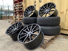 19" ALUWERKS CONCAVE TURISMO BLACK ALLOY WHEELS & TYRES FITS BMW 3 4 SERIES