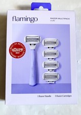 Flamingo Women's Razor Multipack 1 Lilac Razor Handle 5 Razor Blade Cartridge