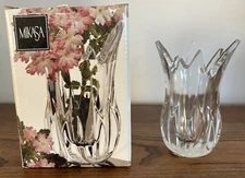 Mikasa Petite Flame Crystal Bud Vase 4" New Open Box (DD)