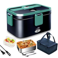 80W Fast Heating Electric Lunch Box For Men-1.8L Large-Capacity Portable Food...