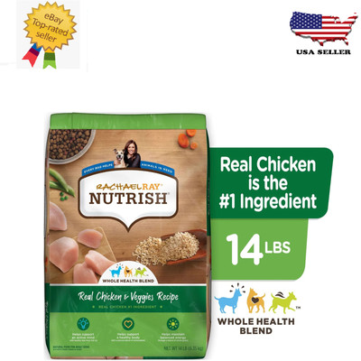 New Rachael Ray Nutrish Real Chicken & Veggies Recipe Dry Dog Food, 14-Pound