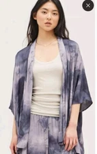 GRADE & GATHER Anthropologie LILY TIE DYE KIMONO Purple Size Small 