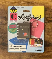 Vintage 1997 Basic Fun Colorforms Geometric Shapes Booklet Miniature Keychain