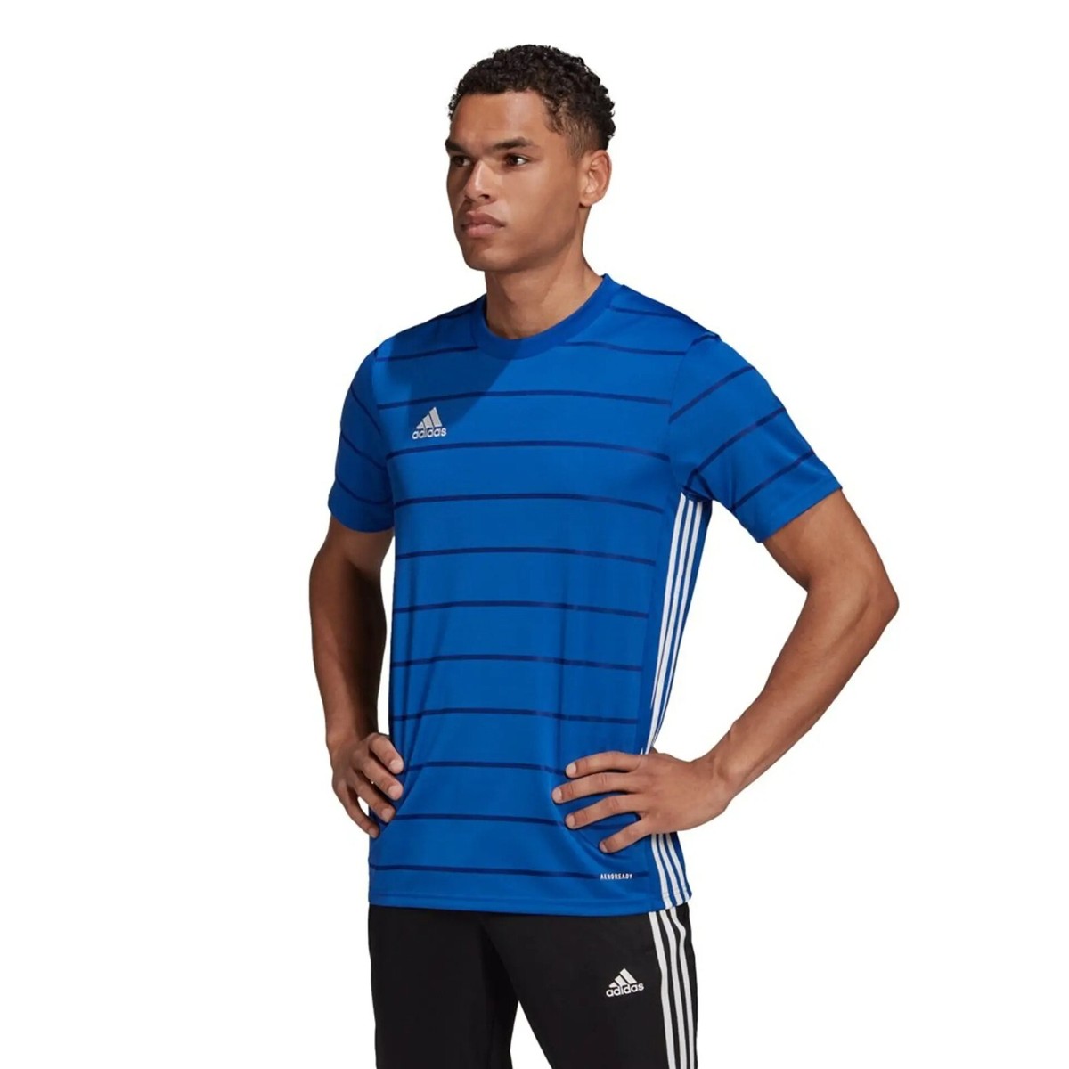 adidas Football Top Mens T-Shirt Campeon Jersey Blue Sports Teamwear Germany