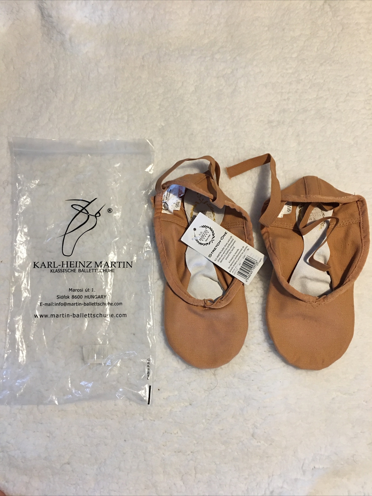 SAOLA Ciabatta da ballo nuova K.H Martin elasticizzata una donna 9 W tela marrone suola spaccata danza