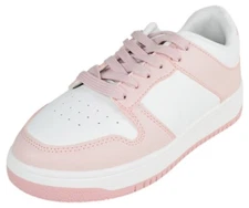 Top Moda Women Fashion Sneakers Two Tone Lace Up Sporty Dunk MONTANA Pink White
