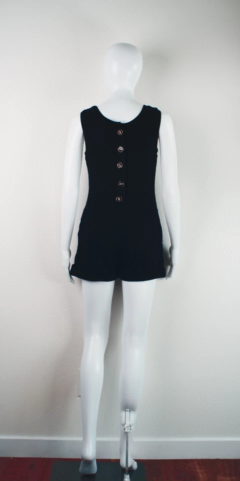 Vintage Betsey Johnson Just Johnson Romper Fleece Navy Blue Buttoned Sz 2 Y2K - Image 3 of 4