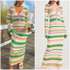 Show Me Your Mumu Vacay Maxi Dress  Vacay Maxi Dress Pink Green Size XS