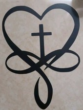 Cross Heart Decal