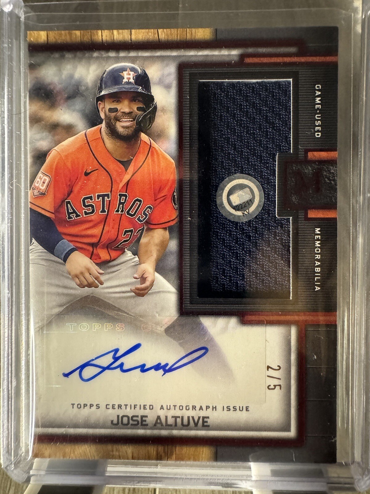 🔥 2/5 JOSE ALTUVE 2023 Topps Museum Collection Game Used Relic Auto Astros 🔥