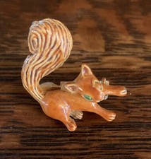 Vintage Gerrys Red Brown Squirrel Brooch Pin Cast Metal Signed