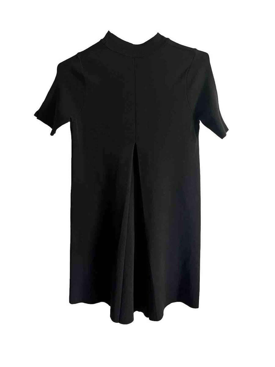 Zara Woman Black Stretch Textured Knit Short Sleeve Dress Size S | eBay